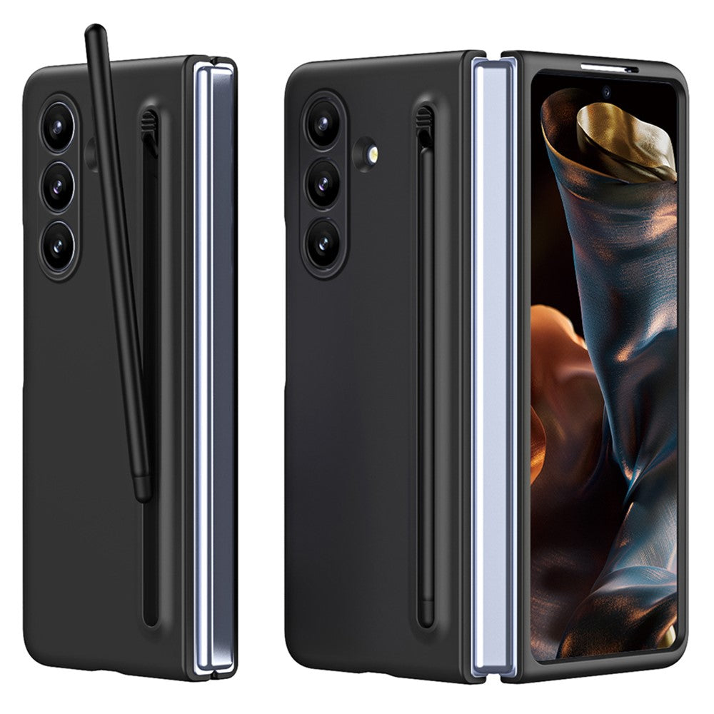 For Samsung Galaxy Z Fold7 5G Phone Case with Tempered Glass Film Hard PC Back Cover with Stylus