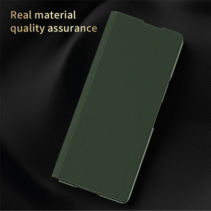 For Samsung Galaxy Z Fold7 5G Case Kevlar Texture Leather + PC Stand Phone Cover
