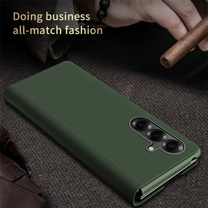 For Samsung Galaxy Z Fold7 5G Case Kevlar Texture Leather + PC Stand Phone Cover