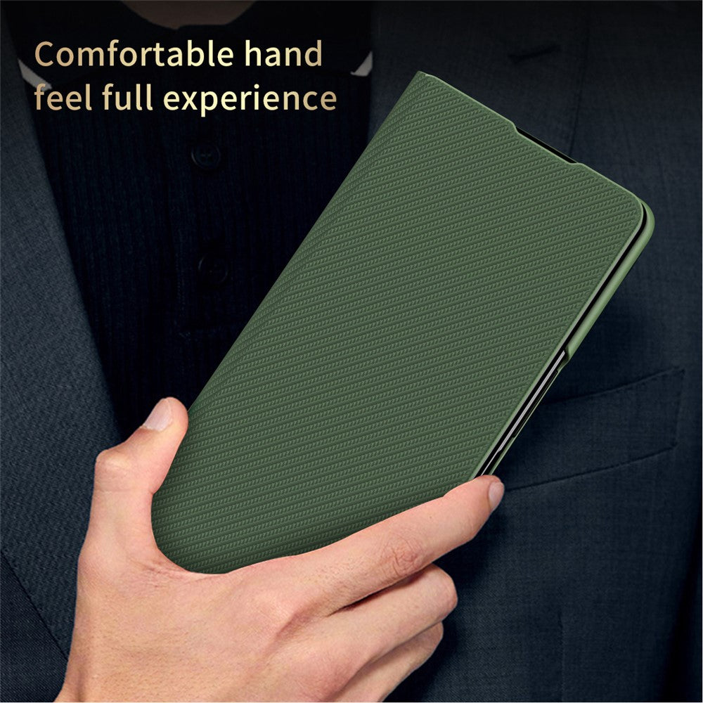 For Samsung Galaxy Z Fold7 5G Case Kevlar Texture Leather + PC Stand Phone Cover