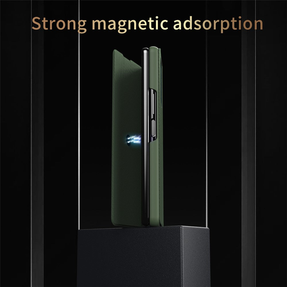 For Samsung Galaxy Z Fold7 5G Case Kevlar Texture Leather + PC Stand Phone Cover