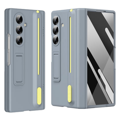 For Samsung Galaxy Z Fold7 5G Kickstand Phone Case with Tempered Glass Screen Protector and Stylus Pen