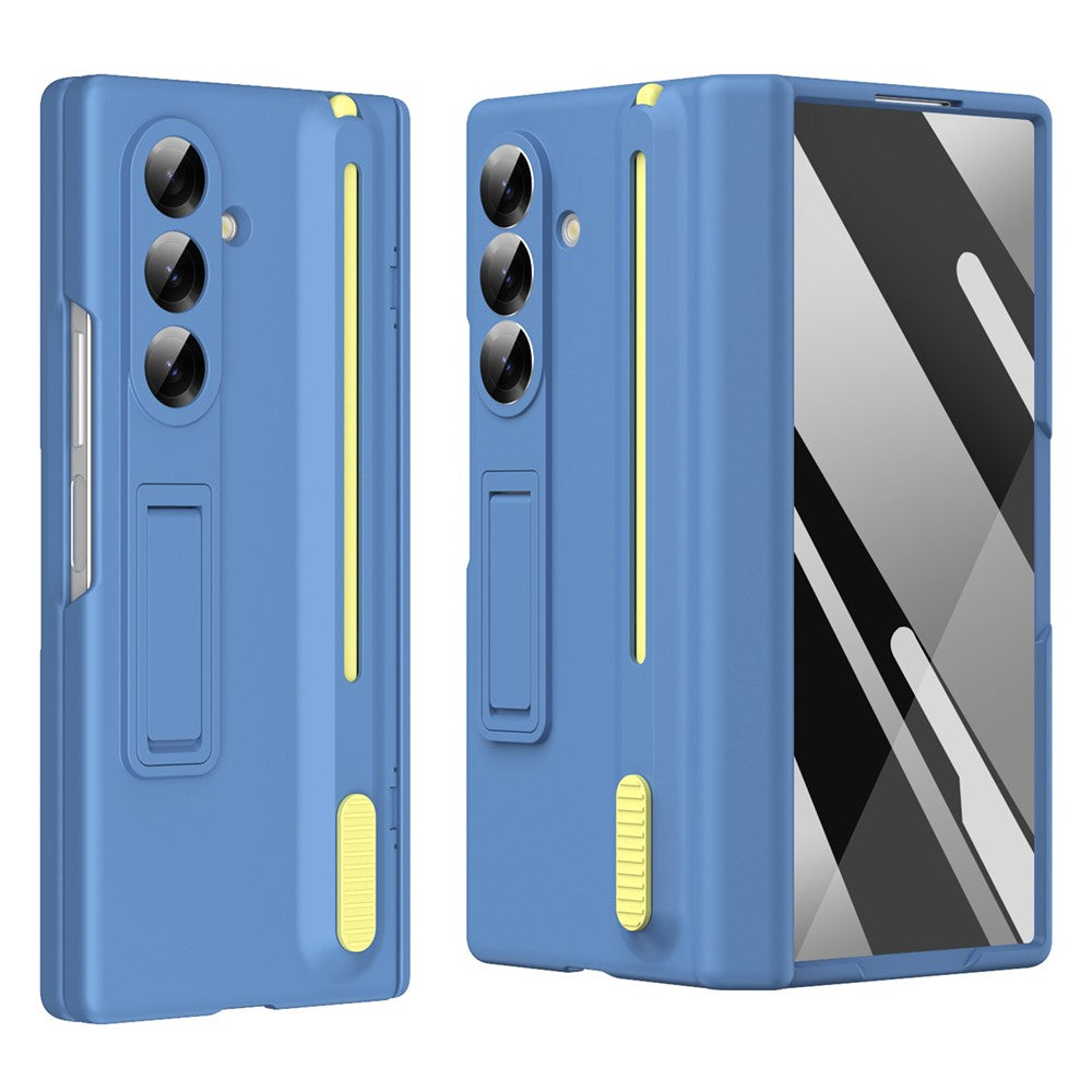 For Samsung Galaxy Z Fold7 5G Kickstand Phone Case with Tempered Glass Screen Protector and Stylus Pen