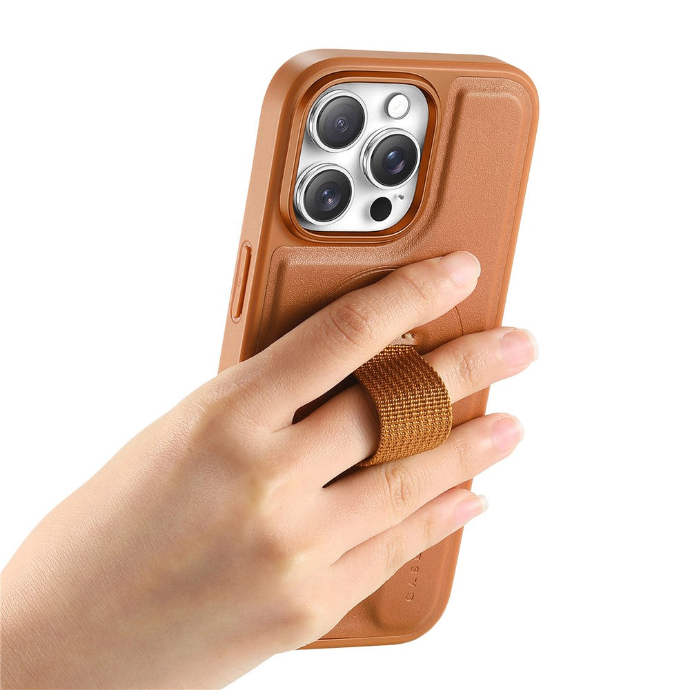 For iPhone 13 Pro Max 6.7 inch Magnetic Case CASENEO Wristband PU Leather + PC Shockproof Phone Cover