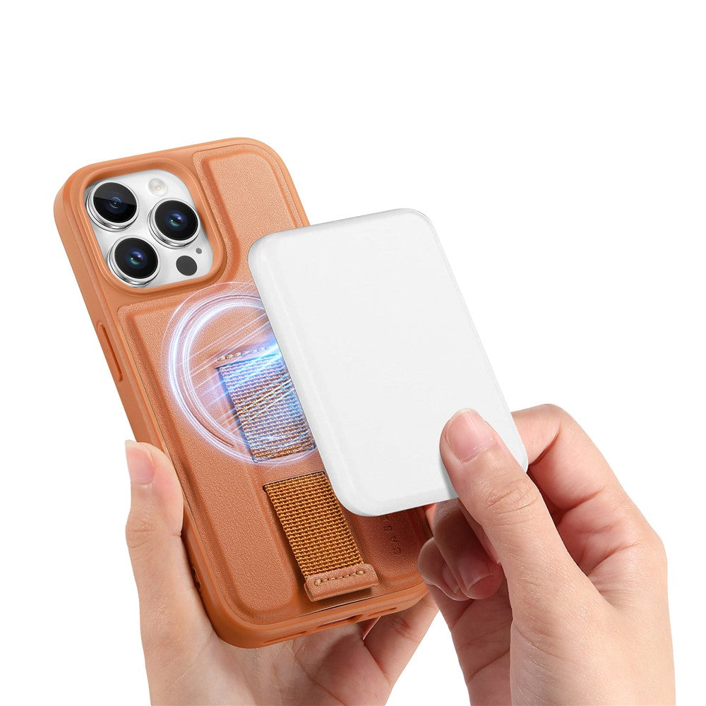 For iPhone 13 Pro Max 6.7 inch Magnetic Case CASENEO Wristband PU Leather + PC Shockproof Phone Cover