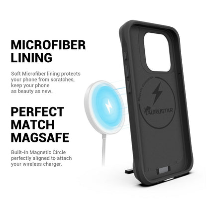 For iPhone 13 Pro Max Magnetic Case PC + TPU Phone Cover with Hidden Kickstand