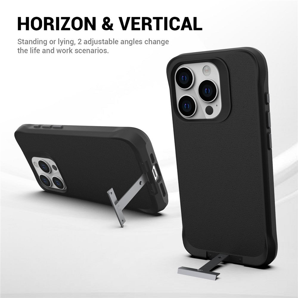 For iPhone 13 Pro Max Magnetic Case PC + TPU Phone Cover with Hidden Kickstand