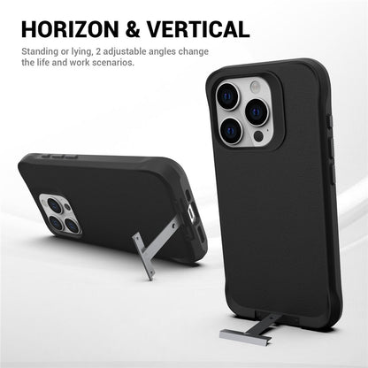 For iPhone 13 Pro Max Magnetic Case PC + TPU Phone Cover with Hidden Kickstand
