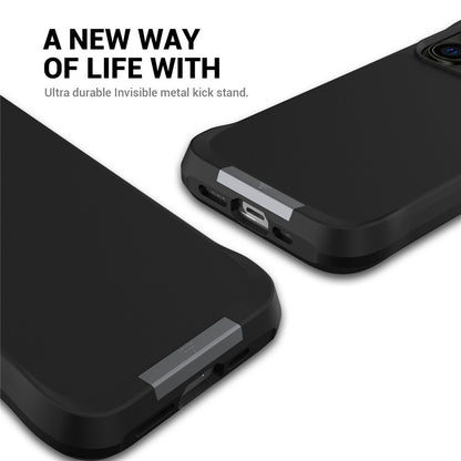 For iPhone 13 Pro Max Magnetic Case PC + TPU Phone Cover with Hidden Kickstand