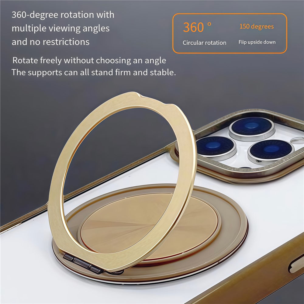 For iPhone 13 Pro Magnetic Case Acrylic TPU Phone Back Cover with Kickstand