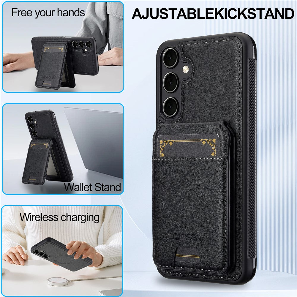 LC.IMEEKE L3 For Samsung	Galaxy A17 5G Magnetic Case Detachable Card Holder Leather TPU Mobile Cover