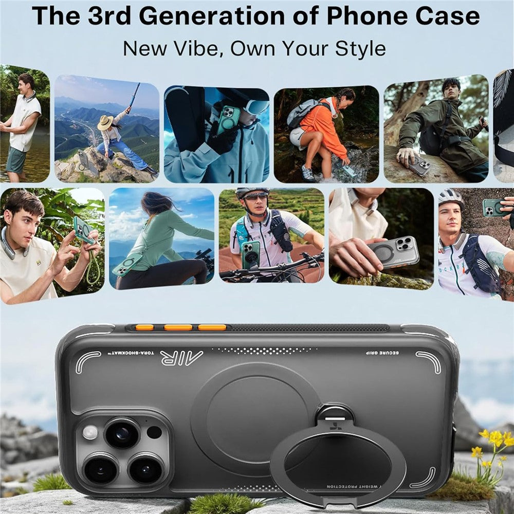 TORRAS Ostand Q3 Air Series For iPhone 16 Pro Max Case with Kickstand Compatible with MagSafe Shockproof PC + TPU Phone Cover (Amazon Packaging, No EAN Code)