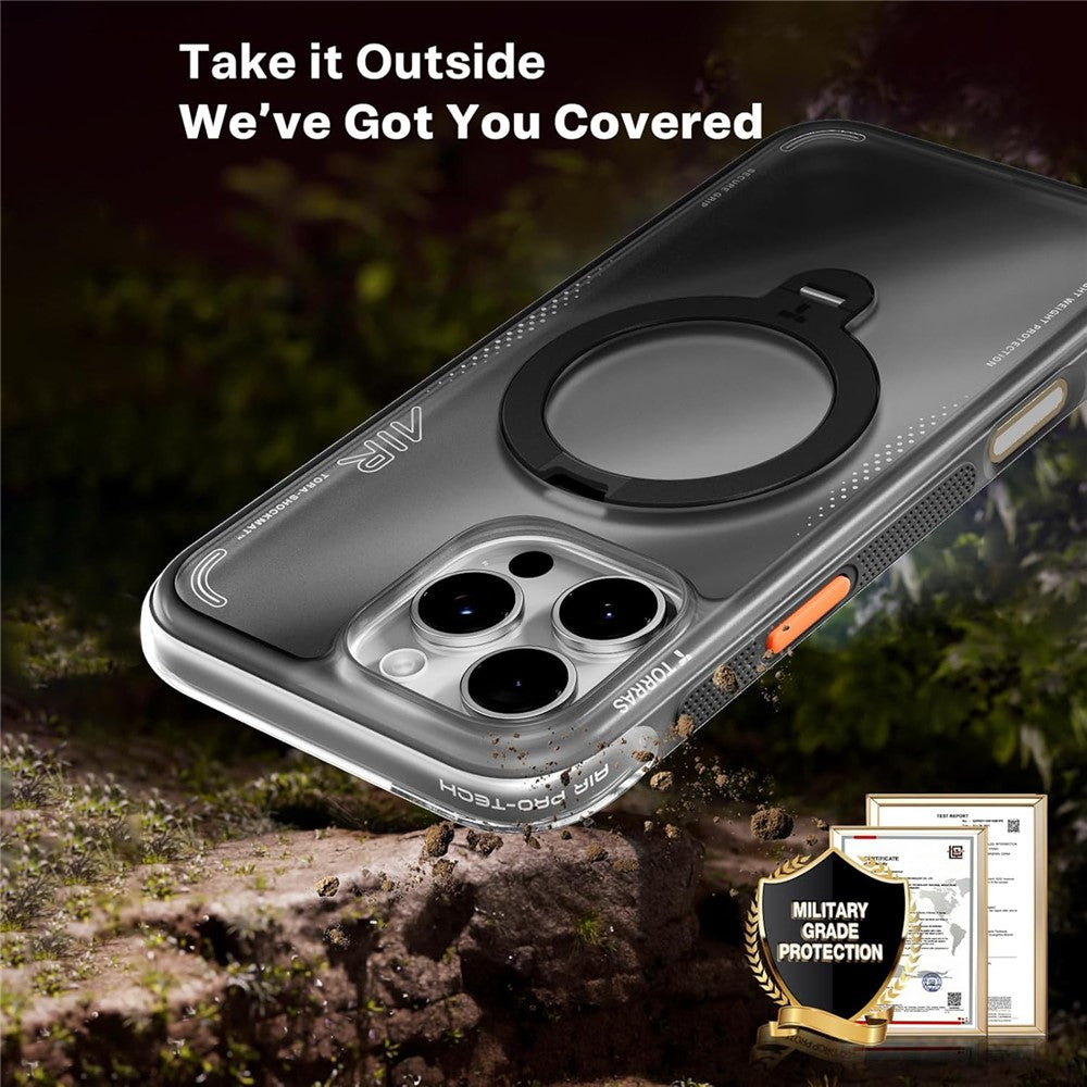 TORRAS Ostand Q3 Air Series For iPhone 16 Pro Max Case with Kickstand Compatible with MagSafe Shockproof PC + TPU Phone Cover (Amazon Packaging, No EAN Code)