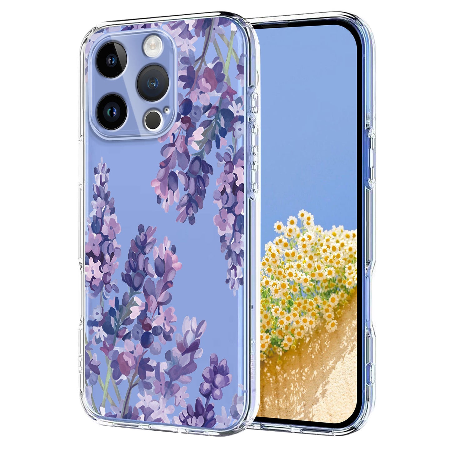 For iPhone 16 Pro Max Case Butterfly Floral Pattern Printing TPU Phone Back Cover