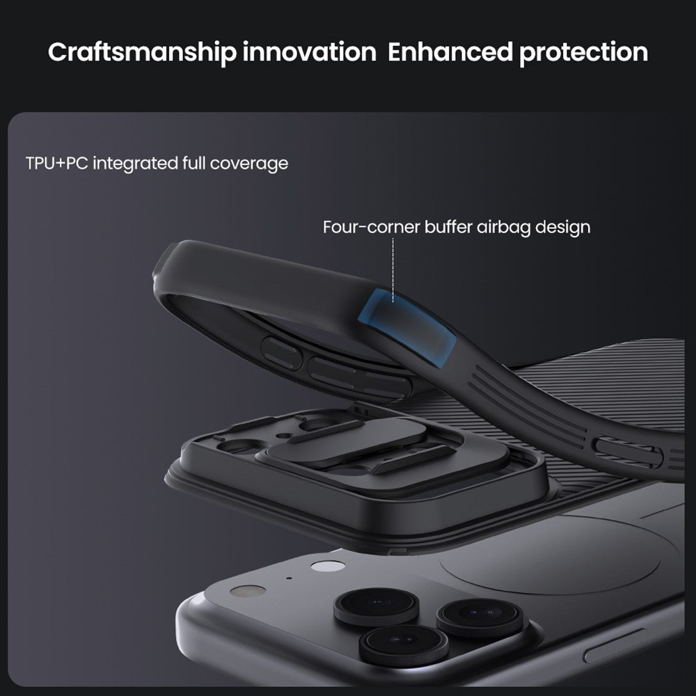NILLKIN Camshield Pro Series for iPhone 17 Pro Case PC + TPU Slide Camera Lid Phone Cover