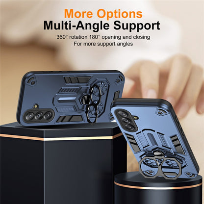 For Samsung Galaxy A17 5G Case Ring Holder Kickstand PC + TPU Shockproof Phone Cover