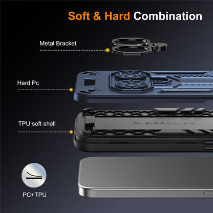 For Samsung Galaxy A17 5G Case Ring Holder Kickstand PC + TPU Shockproof Phone Cover