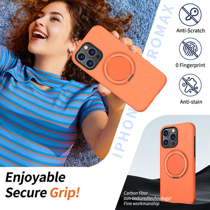 For iPhone 13 Pro 6.1 inch Magnetic Case Rotating Kickstand TPU + PC Phone Cover