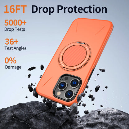 For iPhone 13 Pro 6.1 inch Magnetic Case Rotating Kickstand TPU + PC Phone Cover