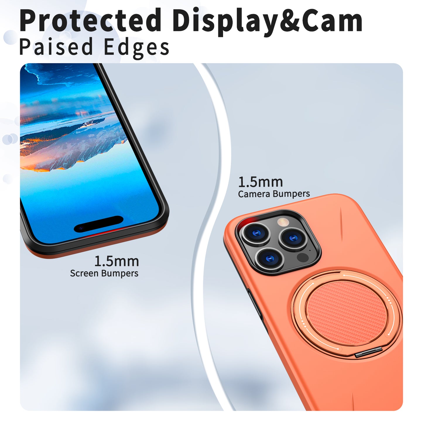 For iPhone 13 Pro 6.1 inch Magnetic Case Rotating Kickstand TPU + PC Phone Cover