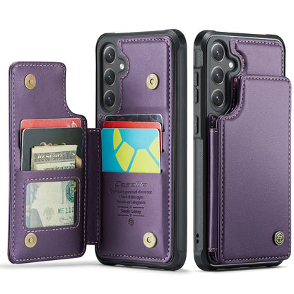 For Samsung Galaxy S25 FE Case with RFID Blocking 5 Card Slots CASEME C22 Leather Back Cover