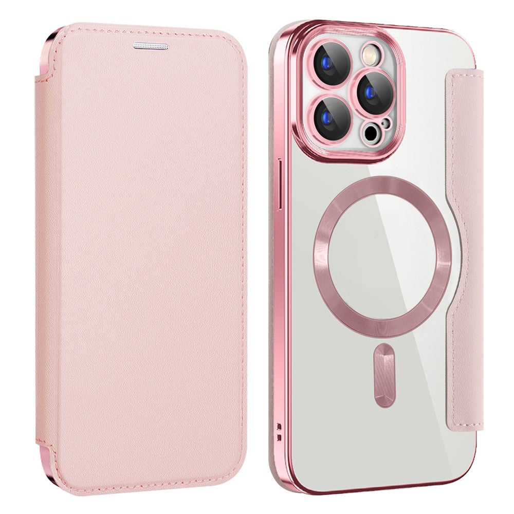 AMORUS For iPhone 13 Pro Max Case Compatible with MagSafe RFID Blocking Card Holder Leather Phone Cover