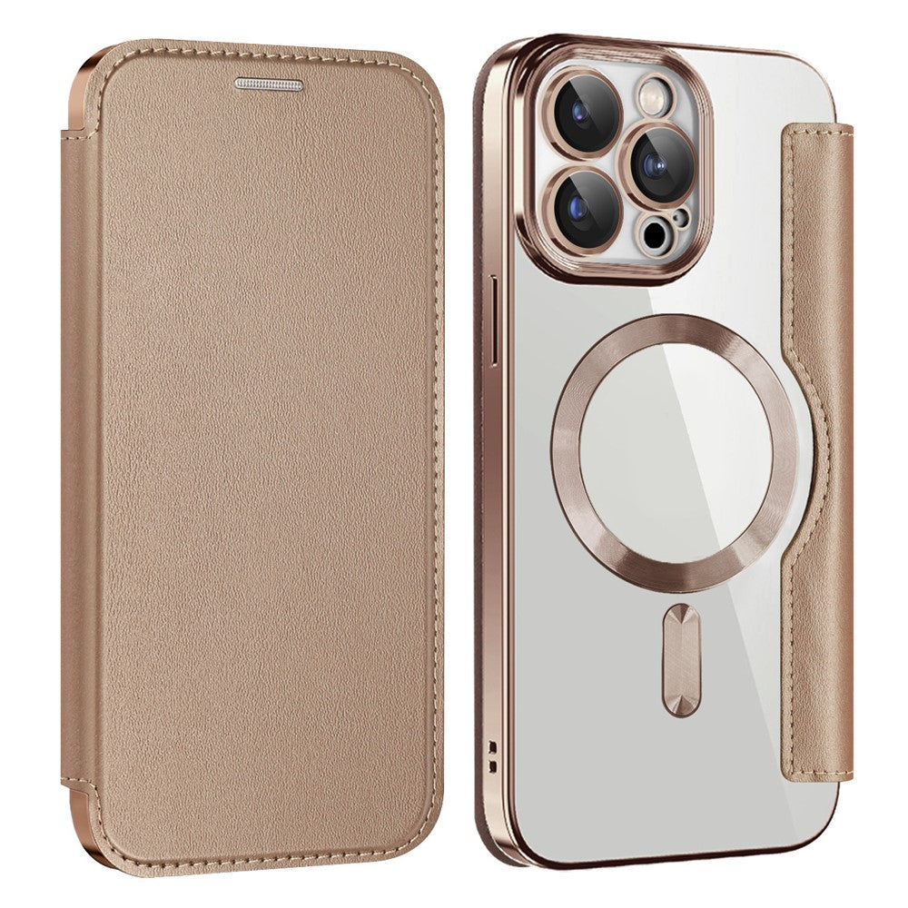 AMORUS For iPhone 13 Pro Max Case Compatible with MagSafe RFID Blocking Card Holder Leather Phone Cover