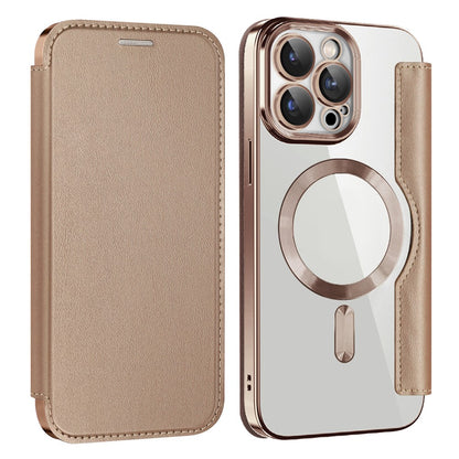 AMORUS For iPhone 13 Pro Max Case Compatible with MagSafe RFID Blocking Card Holder Leather Phone Cover