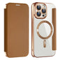 AMORUS For iPhone 13 Pro Max Case Compatible with MagSafe RFID Blocking Card Holder Leather Phone Cover