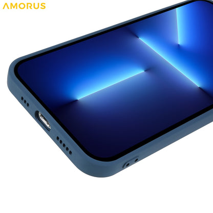 AMORUS For iPhone 13 Pro Max Case Precise Cutouts TPU Fiber Lining Shockproof Phone Cover