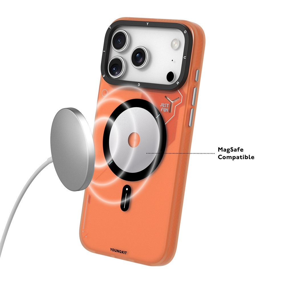 YOUNGKIT For iPhone 17 Pro Max Case Compatible with MagSafe Unique Disc Design TPU + PC Phone Back Cover