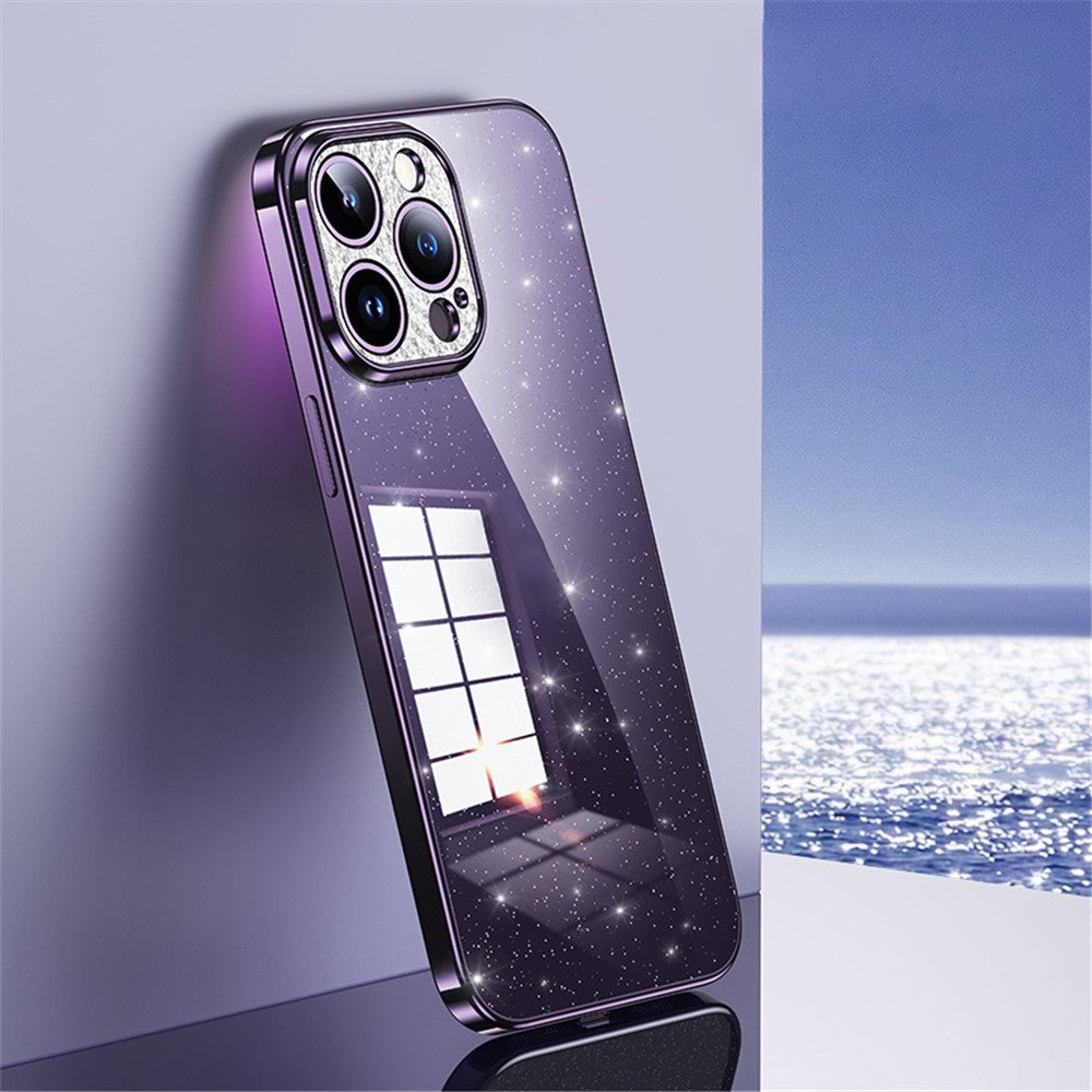SULADA For iPhone 13 Pro Max 6.7 inch Glitter Soft TPU Phone Case Rhinestone Decor Electroplating Cover