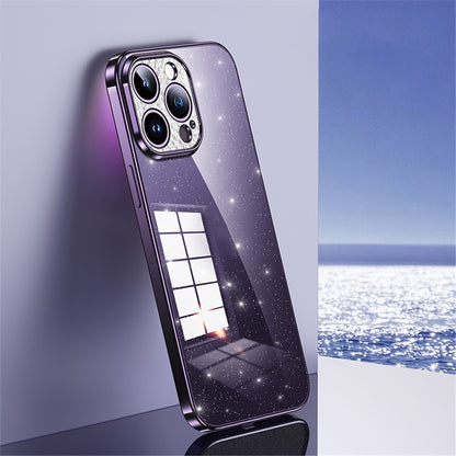 SULADA For iPhone 13 Pro Max 6.7 inch Glitter Soft TPU Phone Case Rhinestone Decor Electroplating Cover