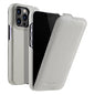 MELKCO For iPhone 13 Pro Litchi Texture Phone Case Genuine Cow Leather+PC Vertical Flip Back Cover