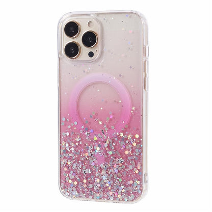 JTW Series For iPhone 13 Pro Max 6.7 inch TPU+Acrylic Case Compatible with MagSafe Glitter Epoxy Anti-Drop Phone Cover