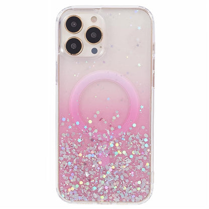 JTW Series For iPhone 13 Pro Max 6.7 inch TPU+Acrylic Case Compatible with MagSafe Glitter Epoxy Anti-Drop Phone Cover