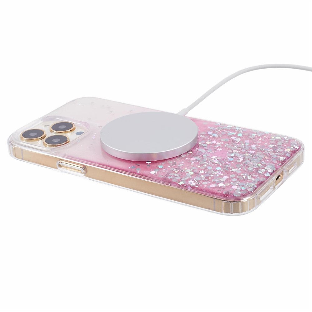 JTW Series For iPhone 13 Pro Max 6.7 inch TPU+Acrylic Case Compatible with MagSafe Glitter Epoxy Anti-Drop Phone Cover
