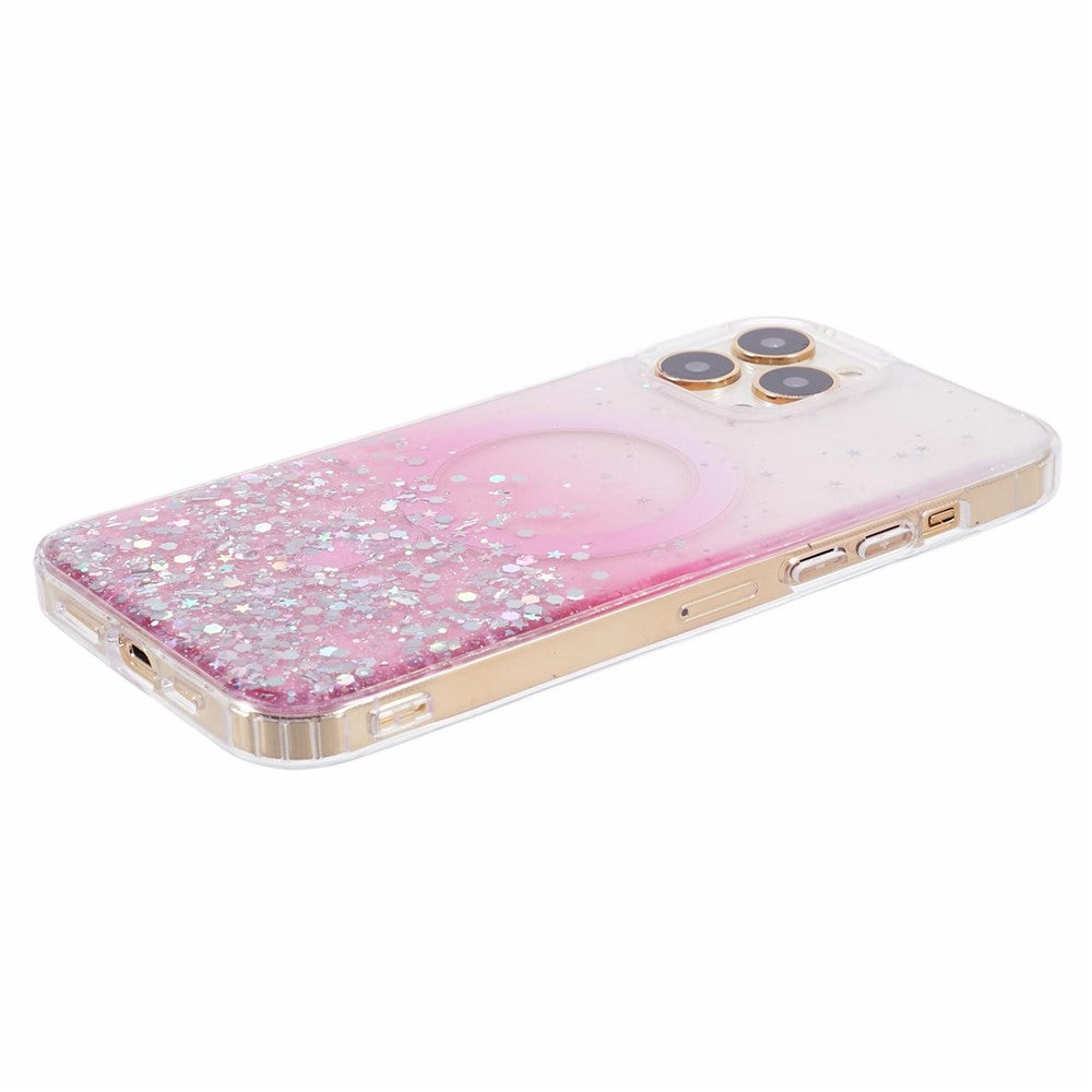 JTW Series For iPhone 13 Pro Max 6.7 inch TPU+Acrylic Case Compatible with MagSafe Glitter Epoxy Anti-Drop Phone Cover