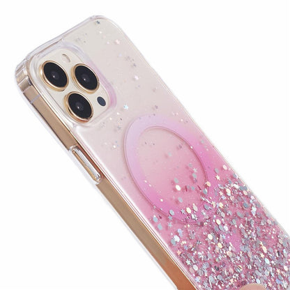 JTW Series For iPhone 13 Pro Max 6.7 inch TPU+Acrylic Case Compatible with MagSafe Glitter Epoxy Anti-Drop Phone Cover