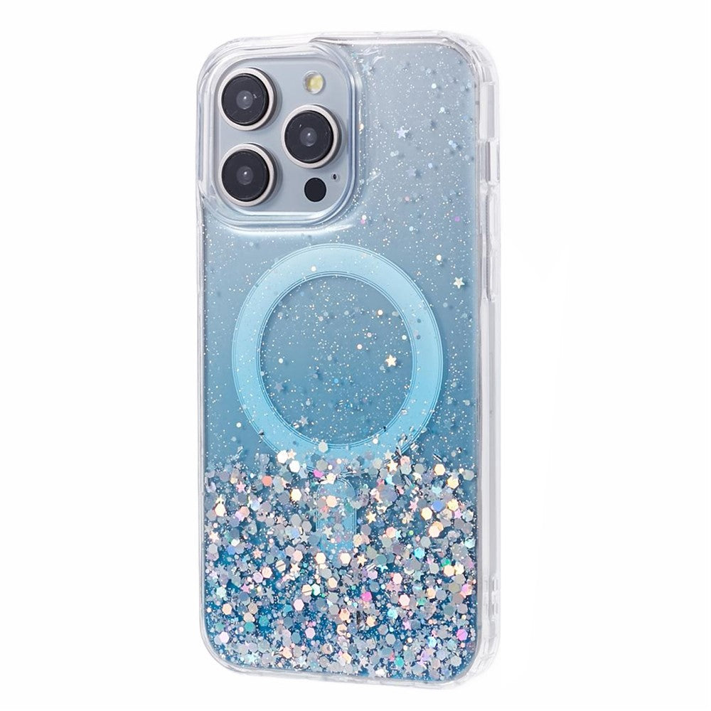 JTW Series For iPhone 13 Pro Max 6.7 inch TPU+Acrylic Case Compatible with MagSafe Glitter Epoxy Anti-Drop Phone Cover