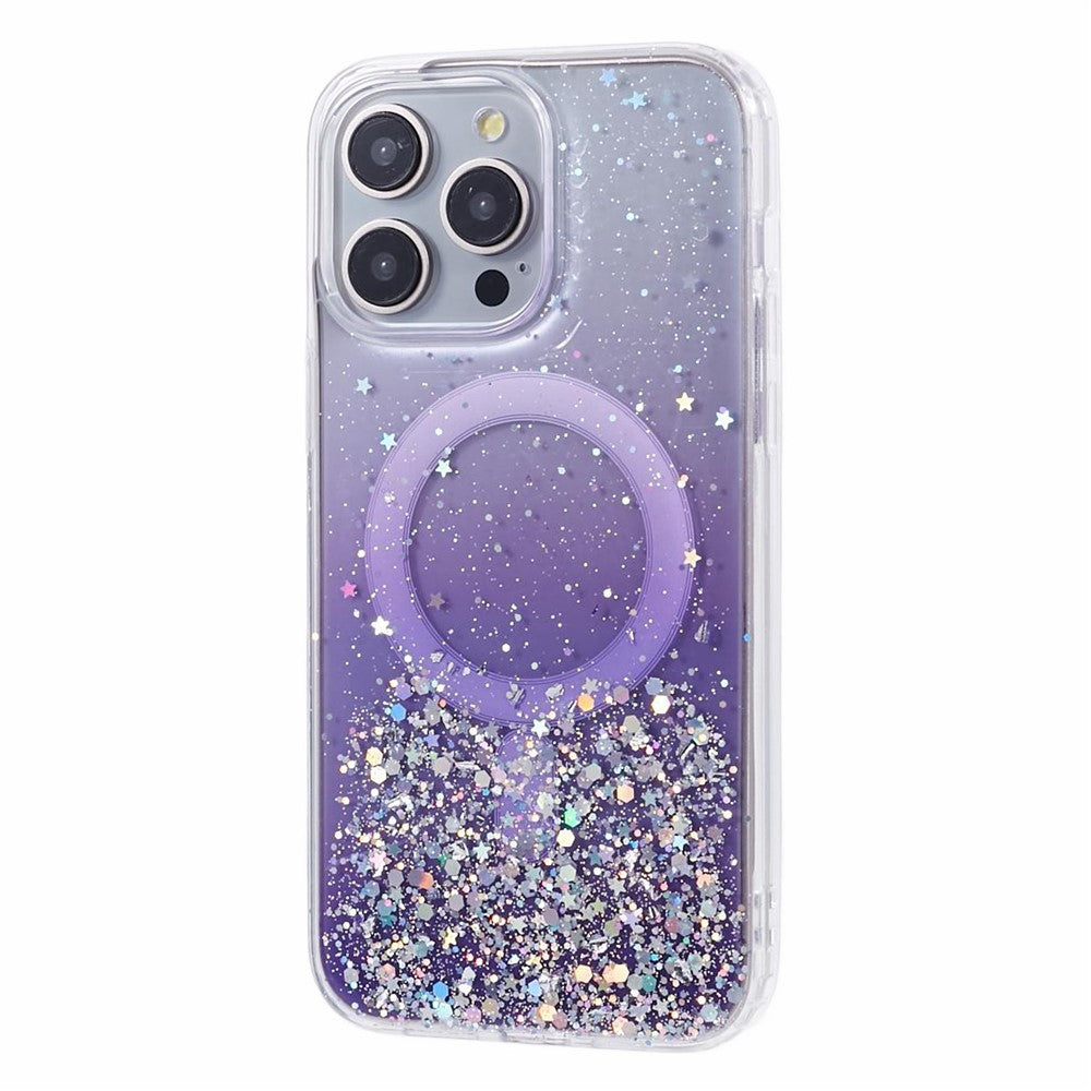 JTW Series For iPhone 13 Pro Max 6.7 inch TPU+Acrylic Case Compatible with MagSafe Glitter Epoxy Anti-Drop Phone Cover
