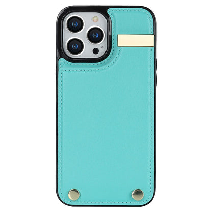 Phone Case for iPhone 13 Pro TPU+PU Leather+Metal Hardware Phone Cover with Card Holder