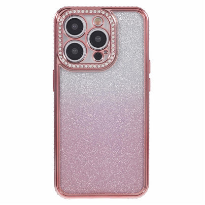 For iPhone 13 Pro Wholesale Case Rhinestones Decor Anti-Drop Gradient TPU Phone Cover