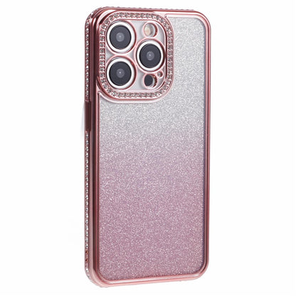 For iPhone 13 Pro Wholesale Case Rhinestones Decor Anti-Drop Gradient TPU Phone Cover