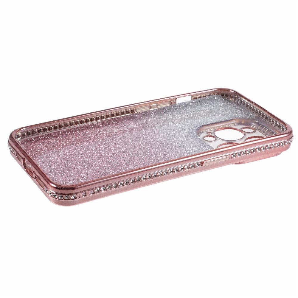 For iPhone 13 Pro Wholesale Case Rhinestones Decor Anti-Drop Gradient TPU Phone Cover