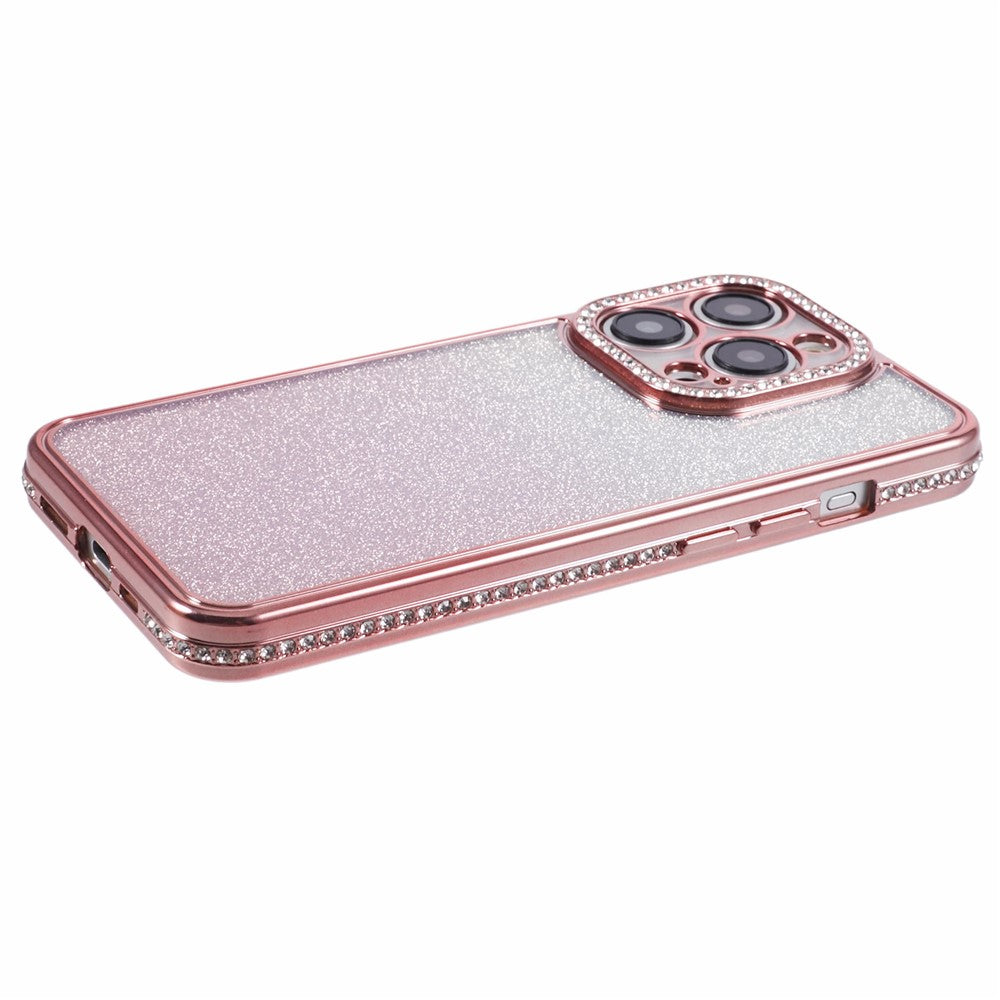 For iPhone 13 Pro Wholesale Case Rhinestones Decor Anti-Drop Gradient TPU Phone Cover