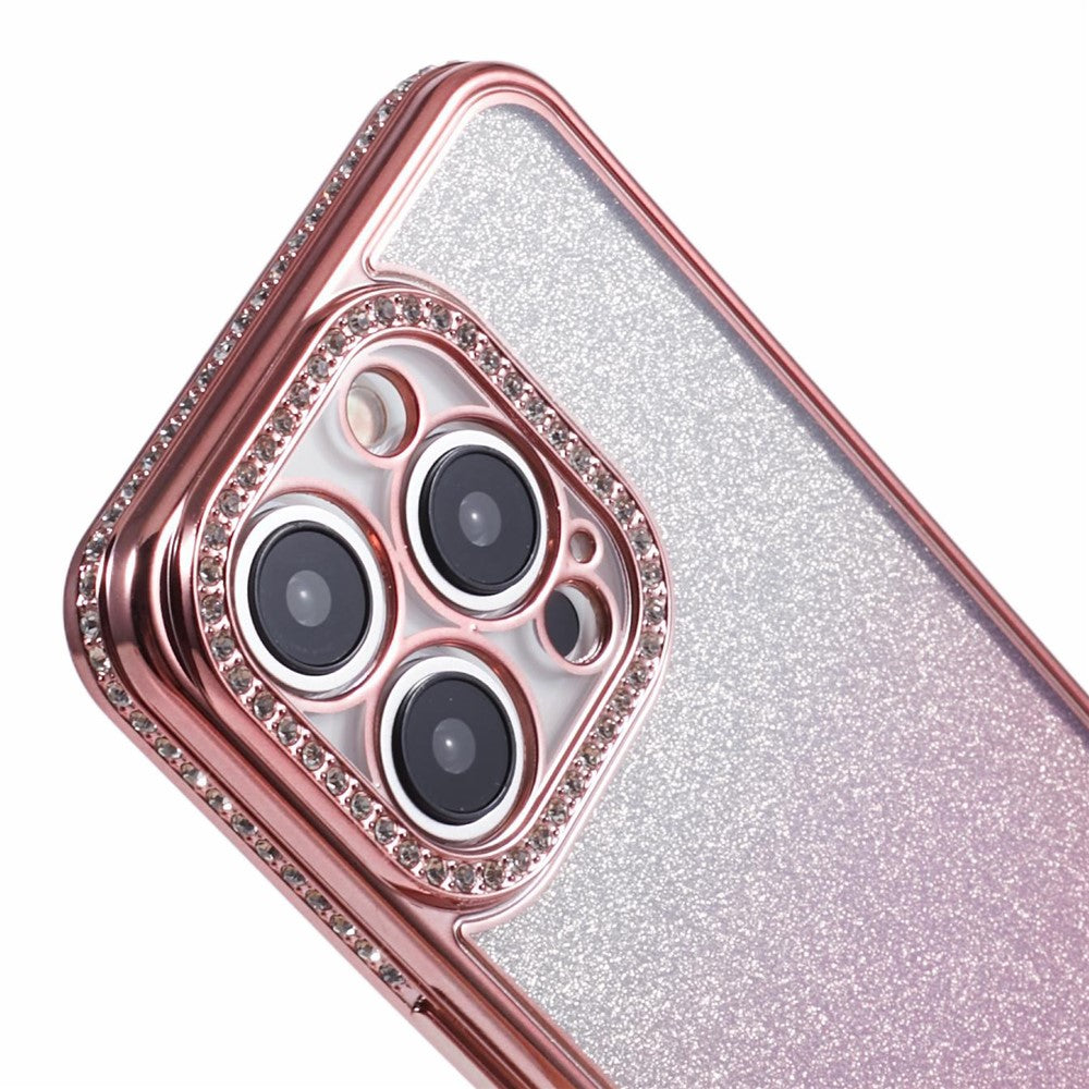For iPhone 13 Pro Wholesale Case Rhinestones Decor Anti-Drop Gradient TPU Phone Cover