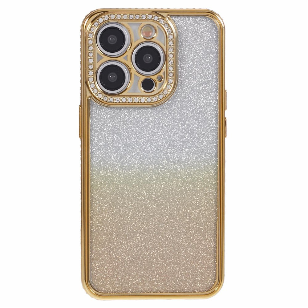 For iPhone 13 Pro Wholesale Case Rhinestones Decor Anti-Drop Gradient TPU Phone Cover