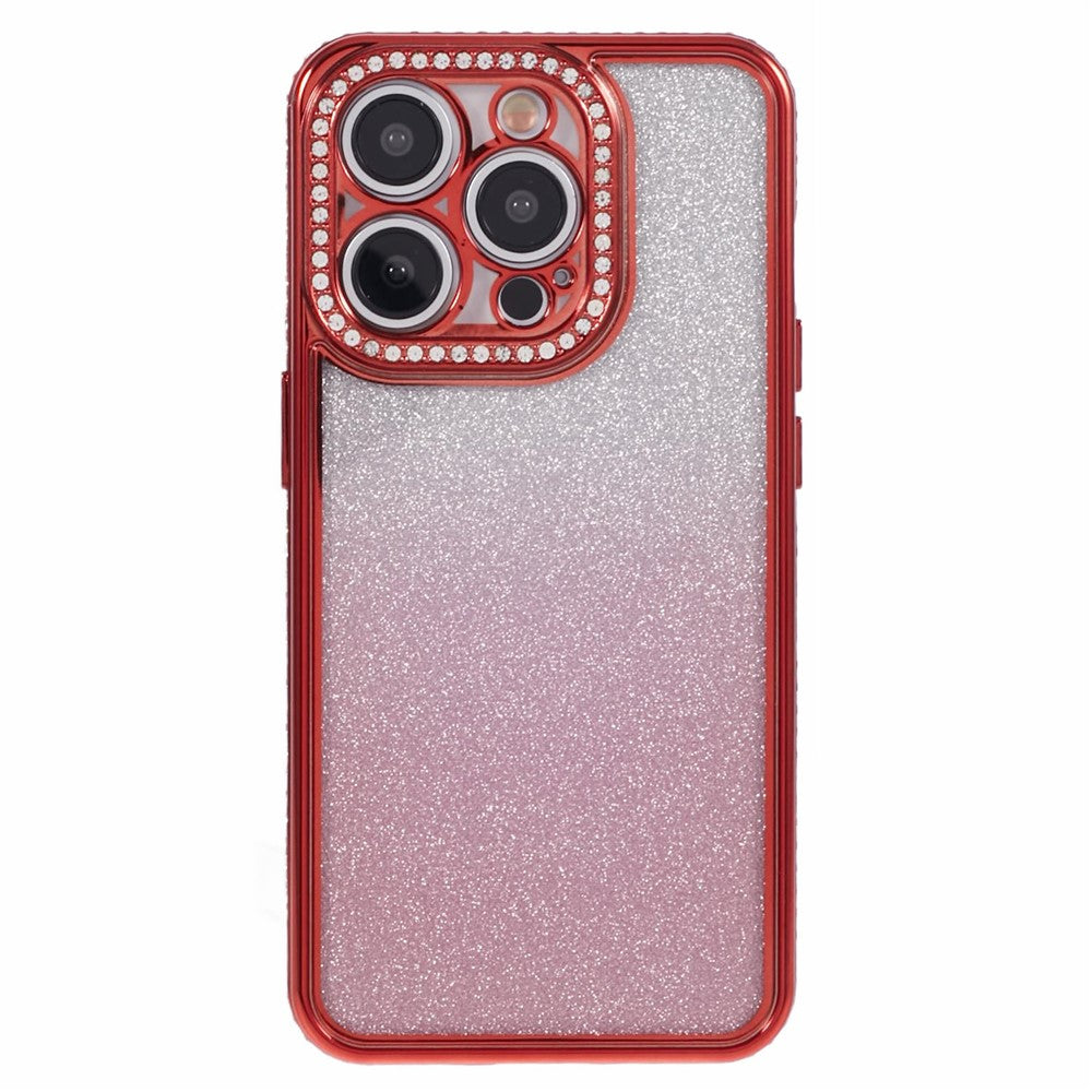 For iPhone 13 Pro Wholesale Case Rhinestones Decor Anti-Drop Gradient TPU Phone Cover
