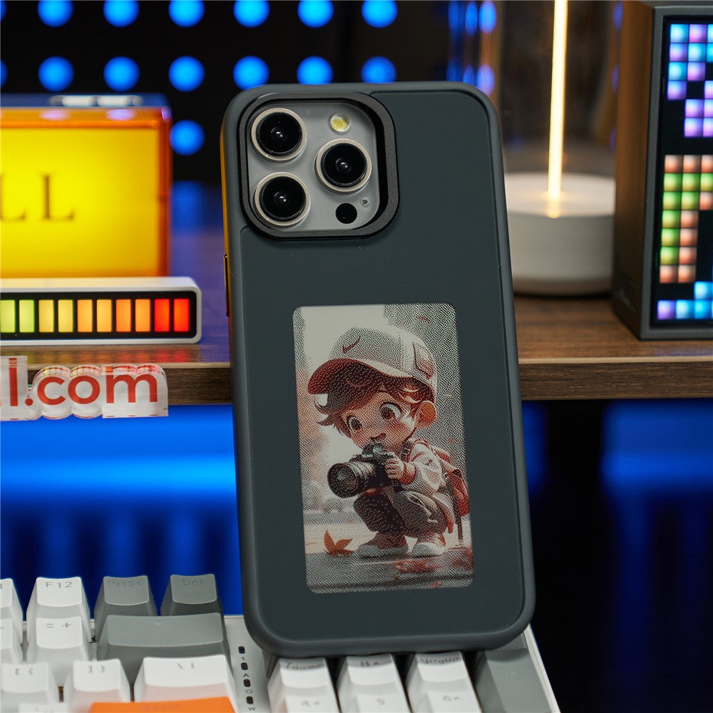 For iPhone 13 Pro E Ink Cover 4-Color Display Phone Case NFC Projection Customized Pattern
